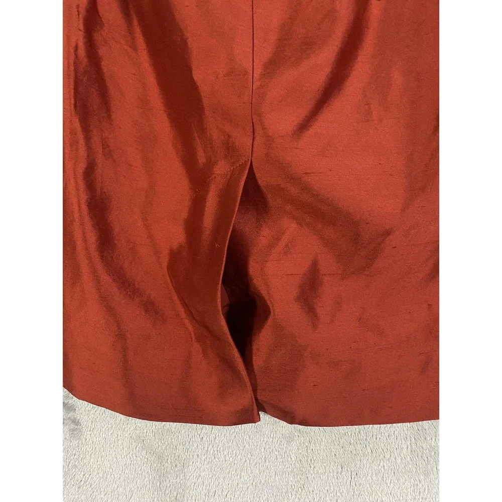 Dana Buchman Skirt Womens 10 Petite Paprika Silk Pencil Vent Lined Career‎ NWT
